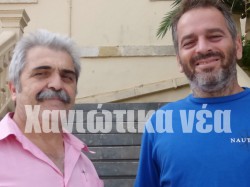 Στέλιος Κουνελάκης (αριστερά) και Μανώλης Πατερομιχελάκης μιλούν για την προσπάθεια του Μουσείου Μουσικών Κρήτης 